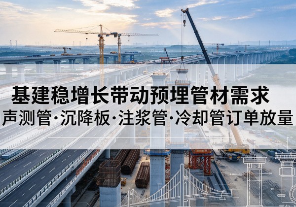 银川基建稳增长带动预埋监测管材需求，声测管、沉降板、注浆管订单持续放量
